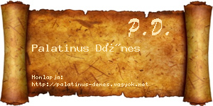 Palatinus Dénes névjegykártya